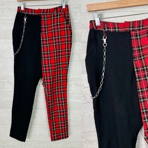 Hot Topic Plaid Pants Goth punk Chain Small S